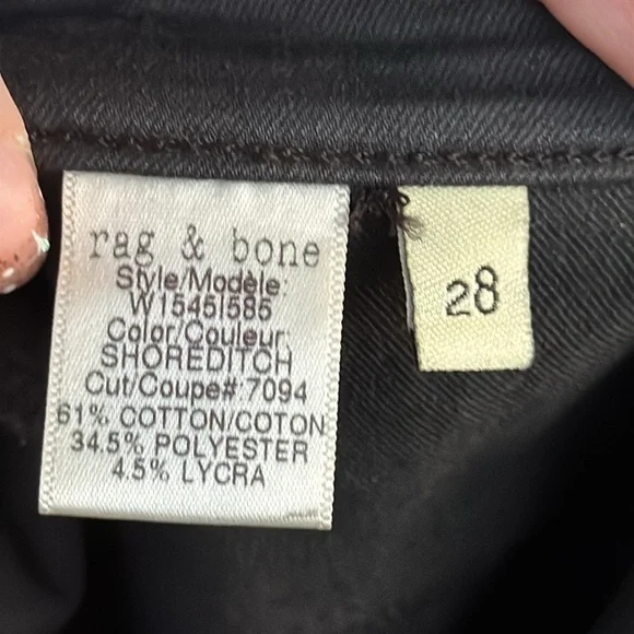 Rag & Bone skinny jeans, back ankle lace up, wax denim, size 28 - Picture 7 of 7